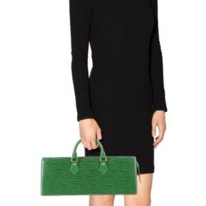 LOUIS VUITTON Epi Sac Triangle Hand Bag Green